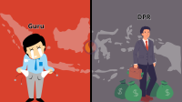 Ilustrasi gaji guru dengan Anggota DPR di Indonesia