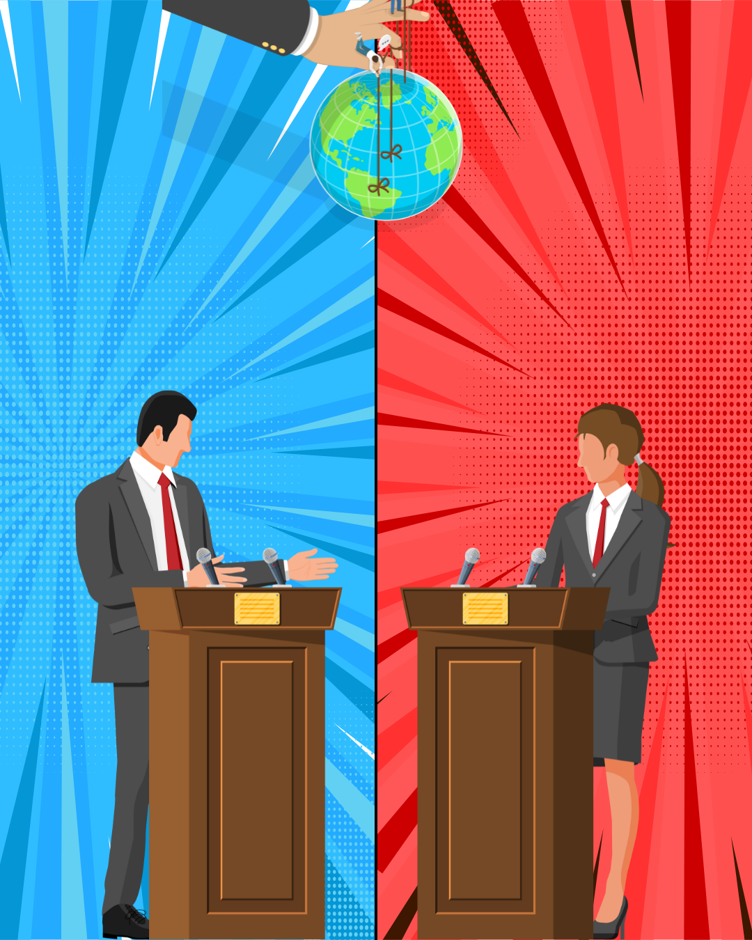 Golongan Kiri dan Kanan: Memahami Makna di Balik Label Politik 2 Ilutstrasi kedua pihak yang memiliki pandagan Label Politik yang berbeda